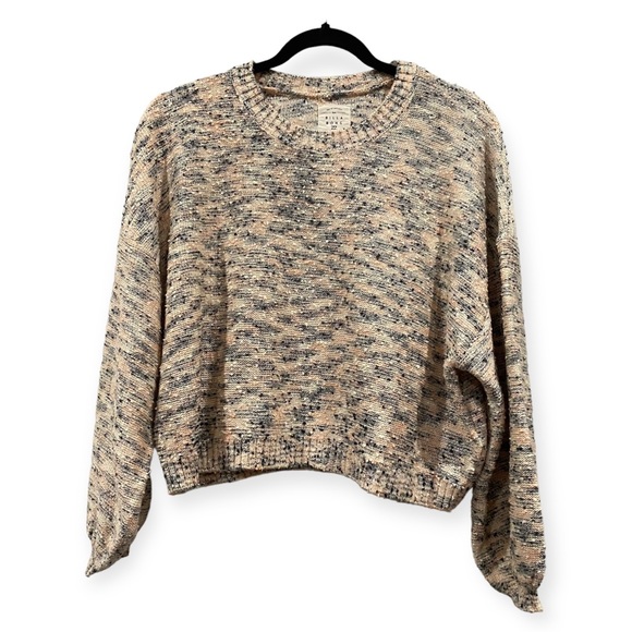 Billabong Knit Cropped Sweater Space Dye Blue Pink Cream Size Large - Picture 1 of 9